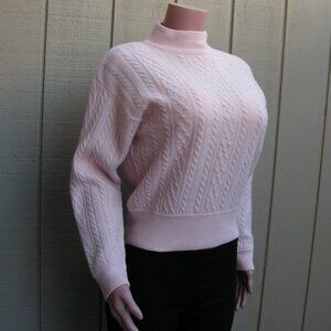 Nordstrom Town Square angora blend long sleeve, high neck pink sweater, sz Small